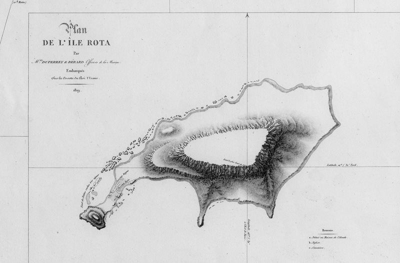 Lot 103, Auction  127, Freycinet, Louis-Claude Desaulses de und Duperrey, Louis-Isidore, Carte particulière de l'île Guam