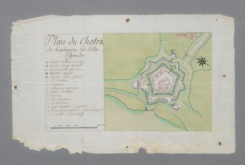 Lot 215, Auction 127, Hamburg, Plan du chateau de Harbourg sur l'Elbe