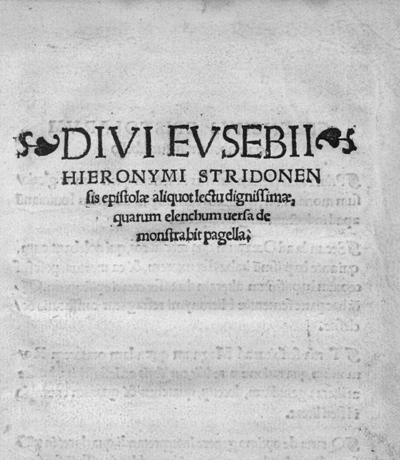 Lot 1131, Auction  127, Hieronymus, Sophronius Eusebius, Divi evsebii hieronymi stridonensis epistolæ aliquot lectu dignissimæ, quarum clenchum uersa de monstrabit pagella