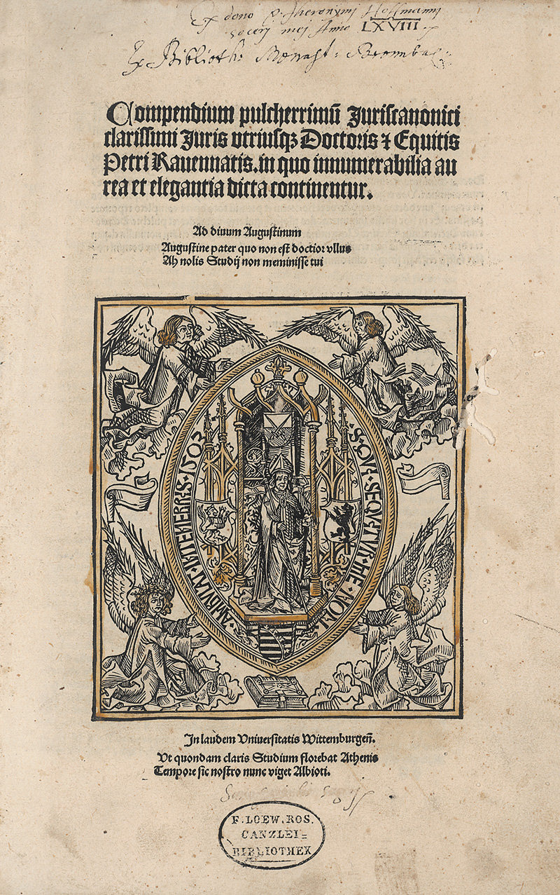 Lot 1186, Auction  127, Ravenna, Petrus von, Compendium pulcherrimum Juriscanonici