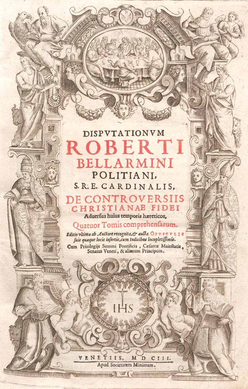 Lot 1230, Auction  127, Bellarmino, Roberto Francesco Romolo, De controversiis Christianae fidei aduersus huius temporis haereticos, quator tomis comprehensarum