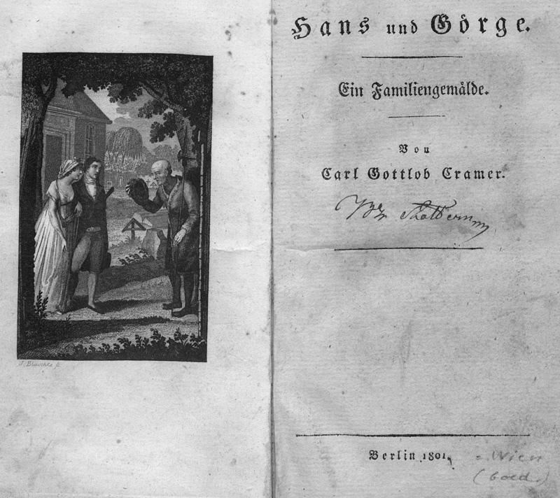 Lot 2021, Auction  127, Cramer, Carl Gottlob, Hans und Görge