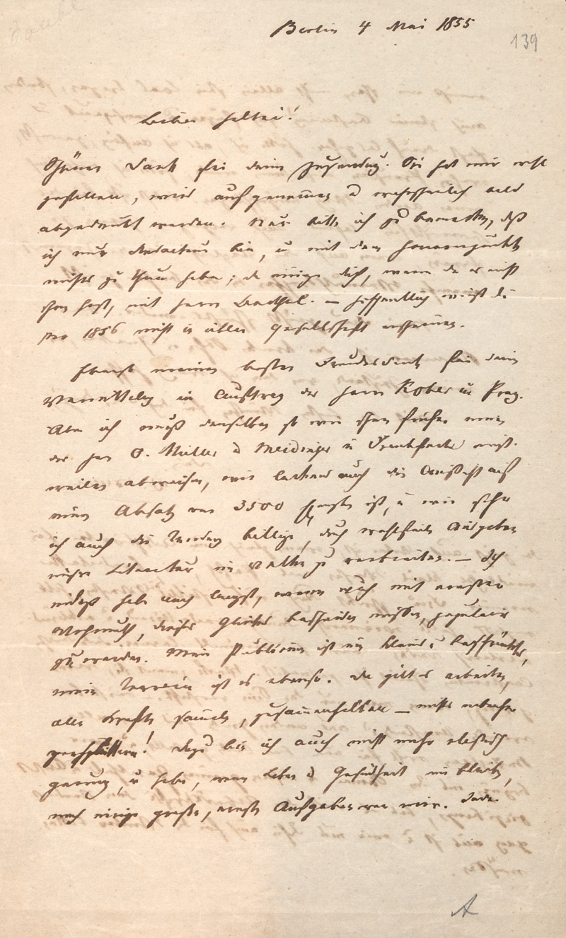 Lot 2501, Auction  127, Alexis, Willibald, Brief an Carl von Holtei. 1855