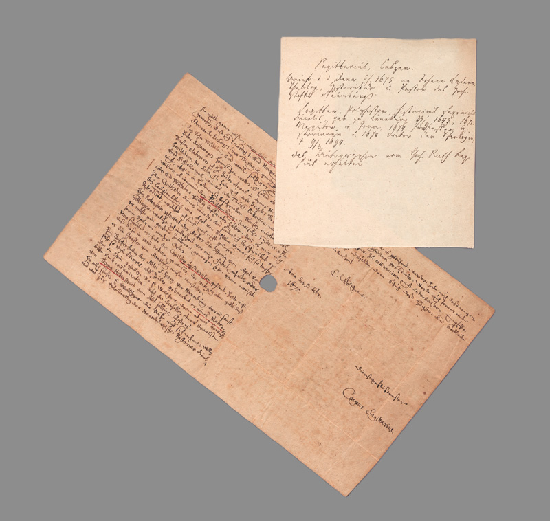 Lot 2531, Auction  127, Sagittarius, Caspar, Brief an Johannes Lader. 1675