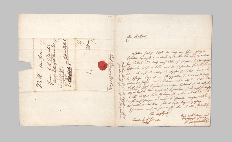 Lot 2554, Auction 127, Bernoulli, Johann III, Brief an den Bibliotheks-Sekretär F. W. Strieder in Kassel. 1781