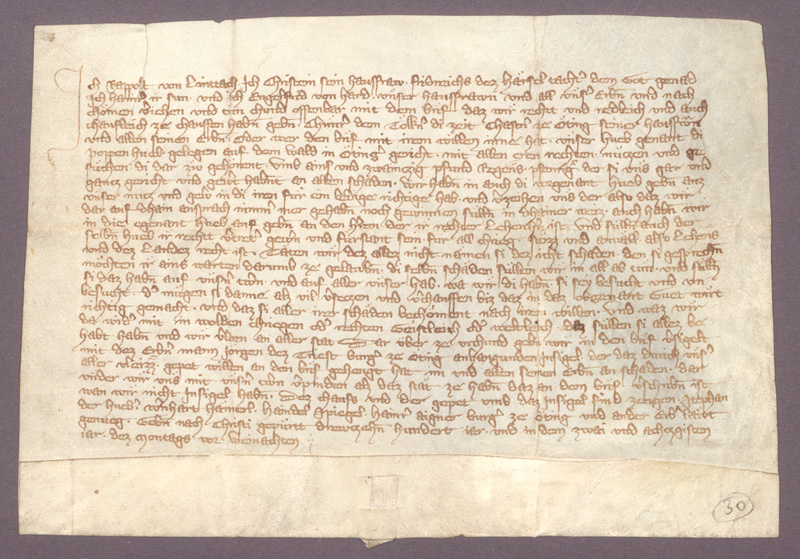 Lot 2578, Auction  127, Altötting, Pergamenturkunde zur Übereignung eines Stück Landes. 1424 