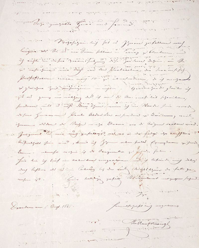 Lot 2608, Auction  127, Hanfstaengl, Franz, Brief an den Weimarer Hofmaler Johann Heinrich Schramm. 1845