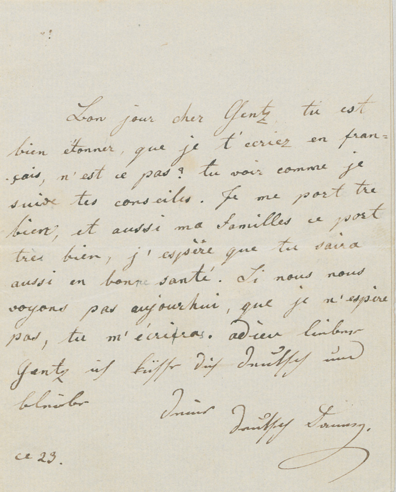 Lot 2627, Auction  127, Elssler, Fanny, Brief an Friedrich von Gentz. Um 1830