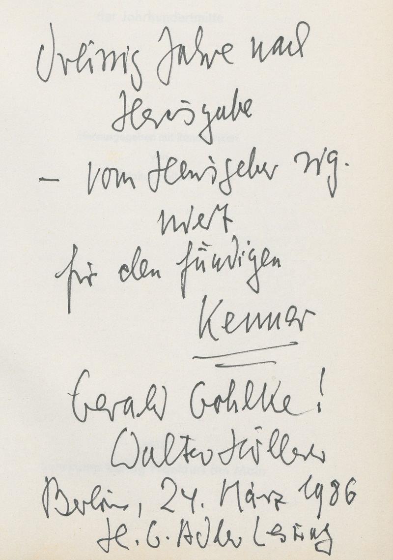 Lot 3148, Auction 127, Höllerer, Walter, Transit (Widmungsexemplar) mit Beigabe