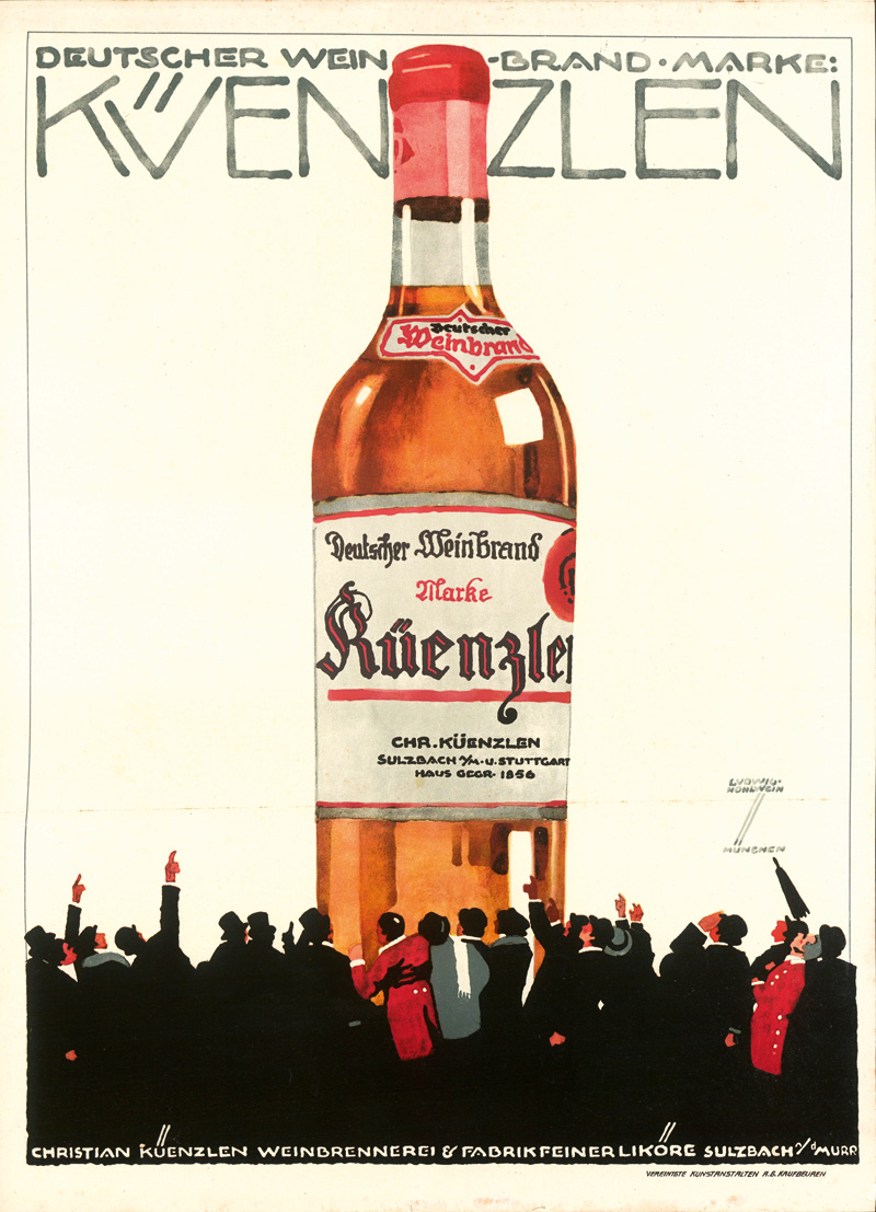 Lot 3387, Auction  127, Hohlwein, Ludwig, Deutscher Weinbrand Marke: Küenzlen. 